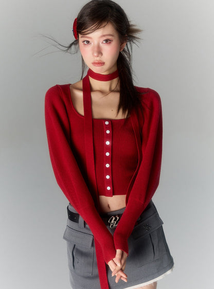 Puff Sleeve Woolen Top