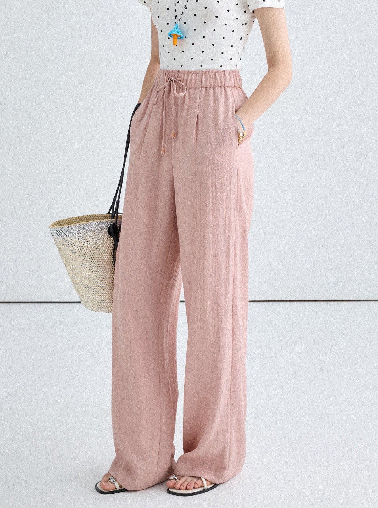 Lace Collar Camisole Pants Set-Up