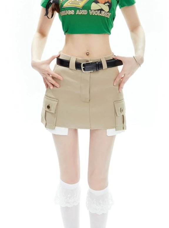 Slim A-line Short Skirt