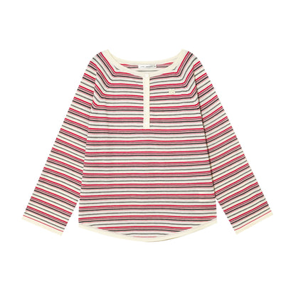 Pink Striped Knit Top
