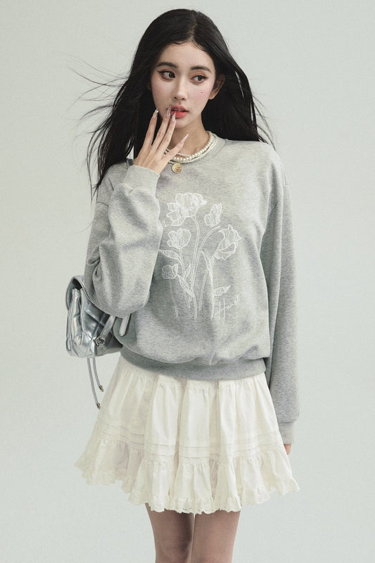 Graffiti Grau Crewneck Sweatshirt Set-Up 