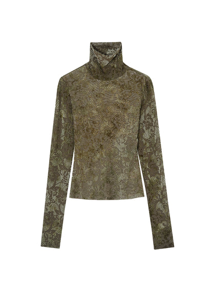 Rhinestone Velvet Jacquard Top