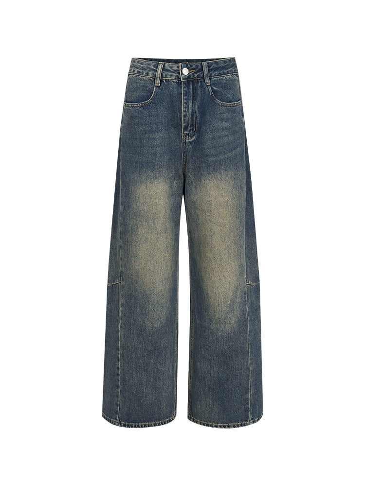 Amerikanische Retro Distressed Straight Denim-Hose