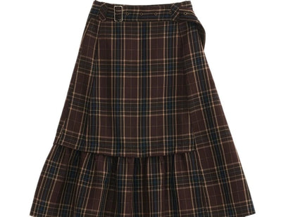 Vintage Plaid Midi Skirt