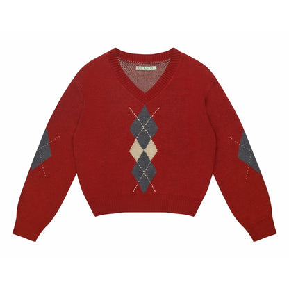 V-Neck Knit Sweater