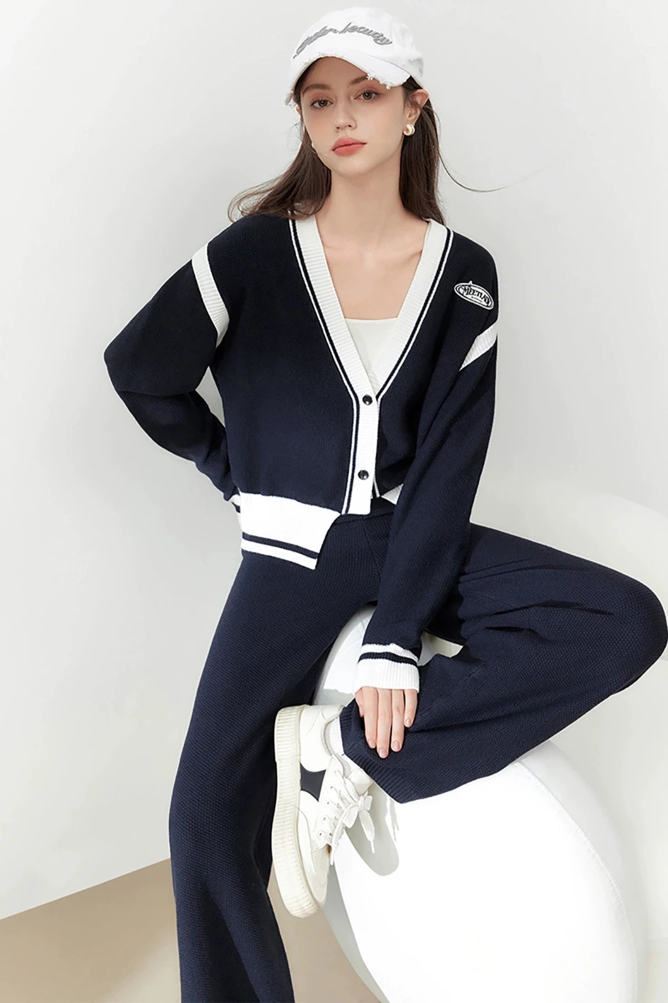 Fashion Casual Wool Knitwear Two-Piece Set