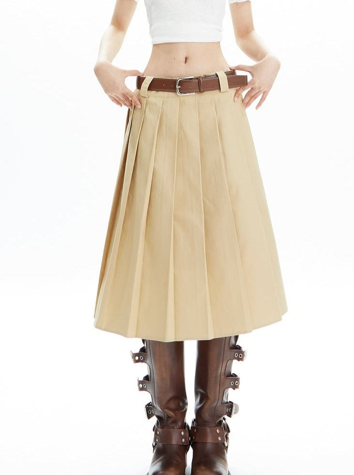 American Pleated A-line Half Skirt