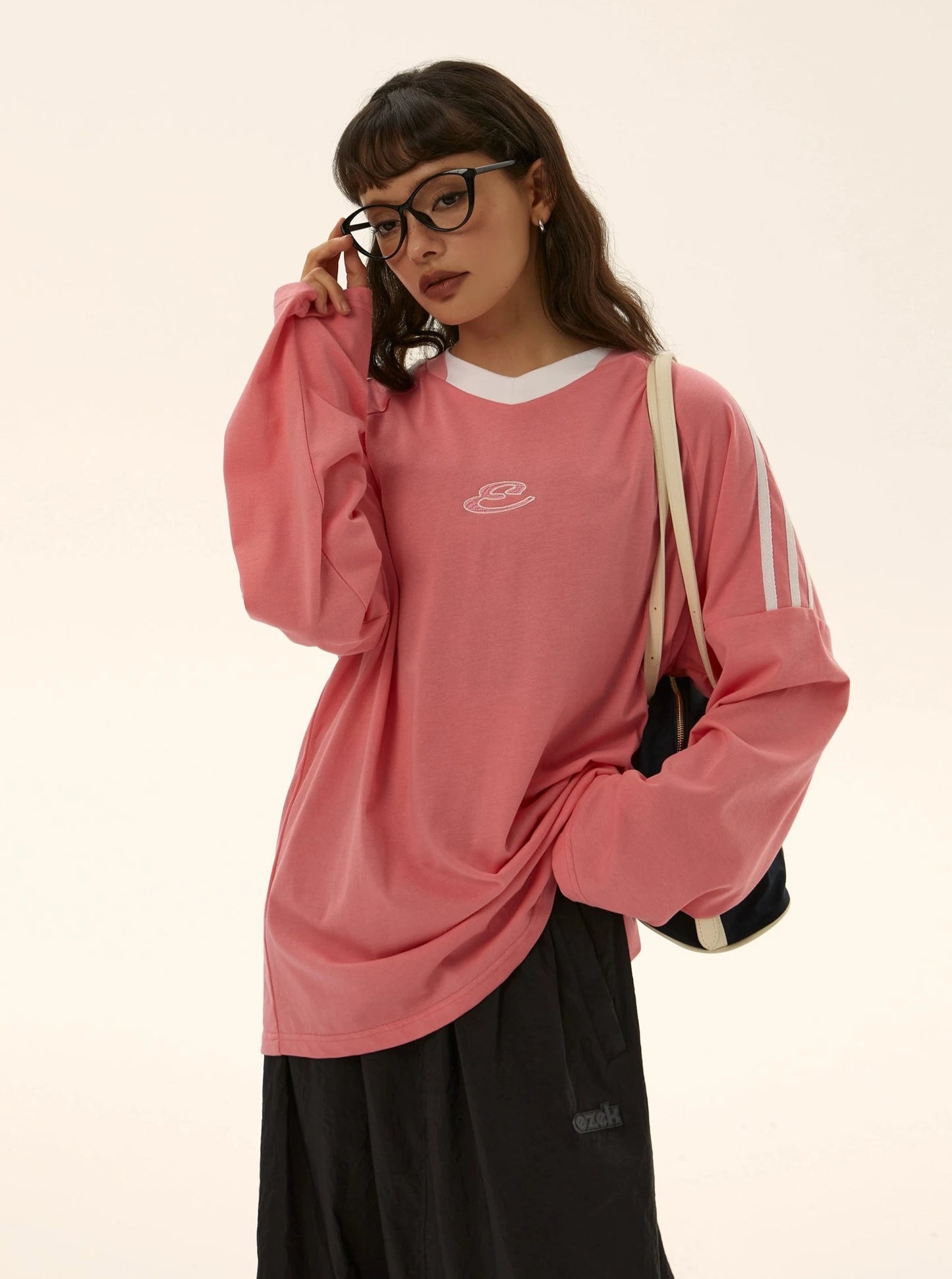 American retro street long-sleeved T-shirt