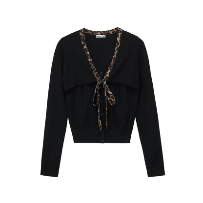 Wool Blend Leopard Sweater Set