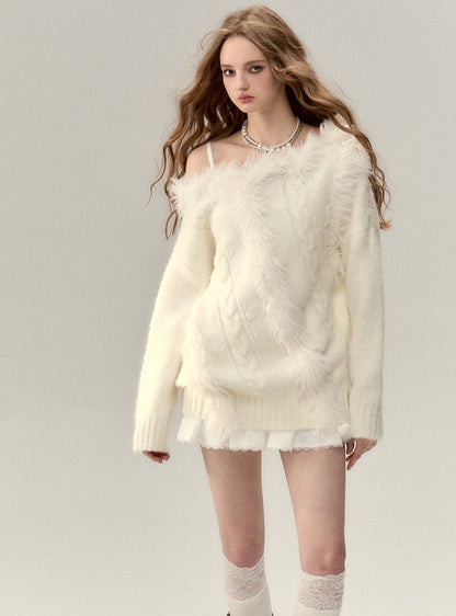 Straight Shoulder Knit Sweater
