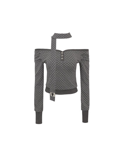 Polka Dot Off Shoulder Shorts Set-Up