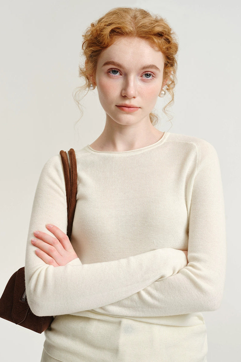 Seamless Wool Knit Sweater