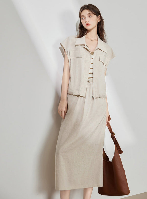 High-End Workwear Shirt Skirt Set