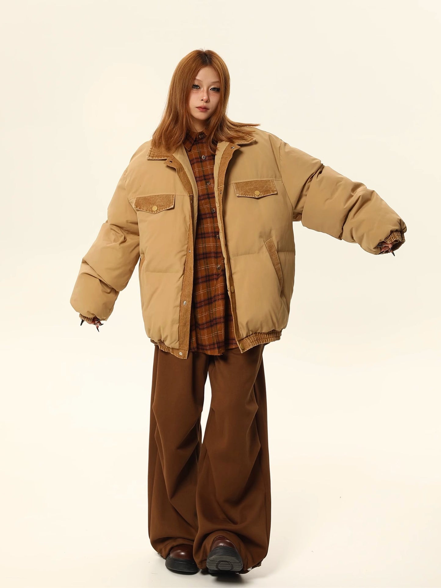 American retro thickened padded jacket