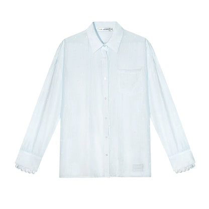 Camisa de encaje con lunares
