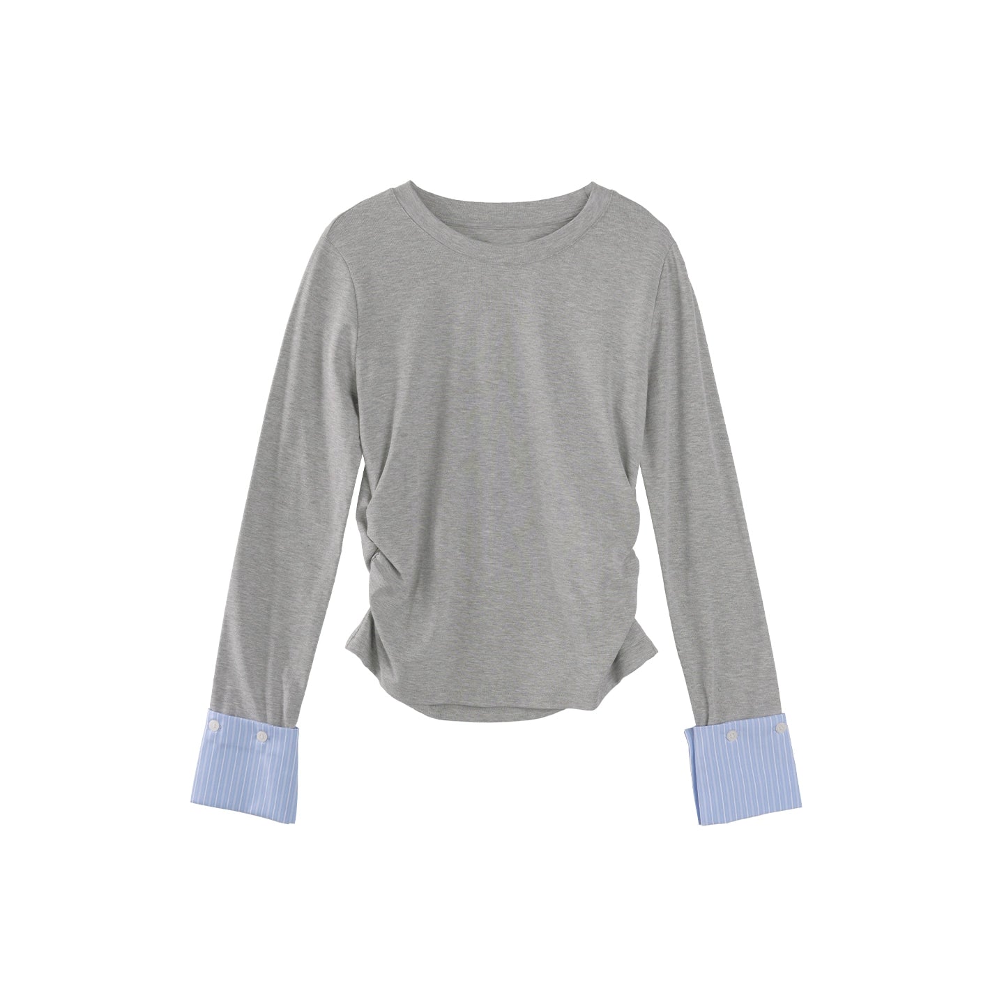 Gray Crew Neck Long Sleeve Top