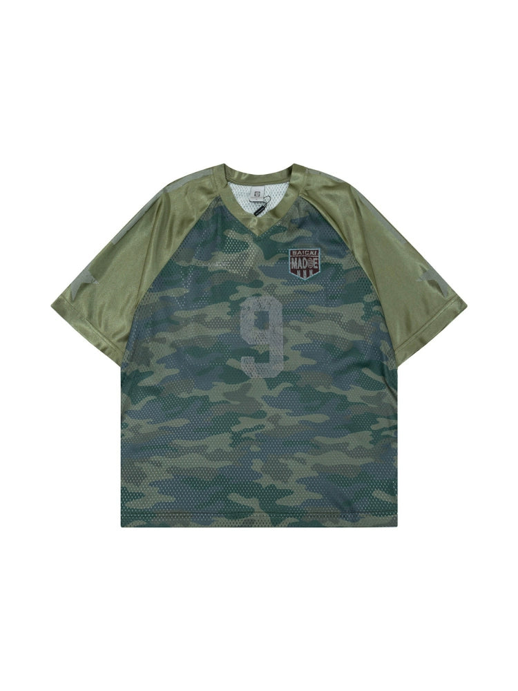 Retro Camo V-Neck Tee