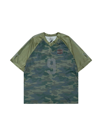 Retro Camo V-Neck Tee
