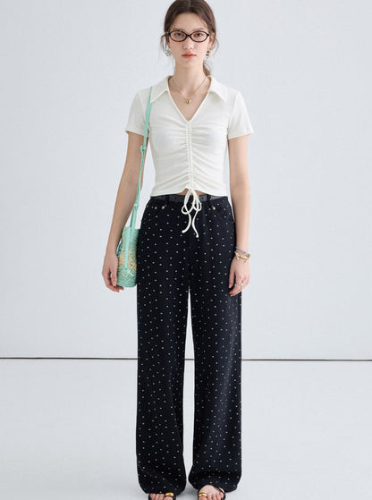 Polka Dot High Waist Pants