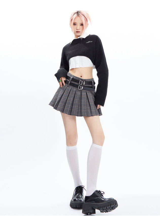 American Double Belt Design Half Skirt