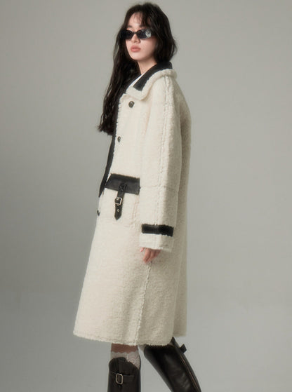 soft lamb woolen coat