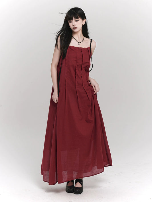Red Slip Seaside Long Dress