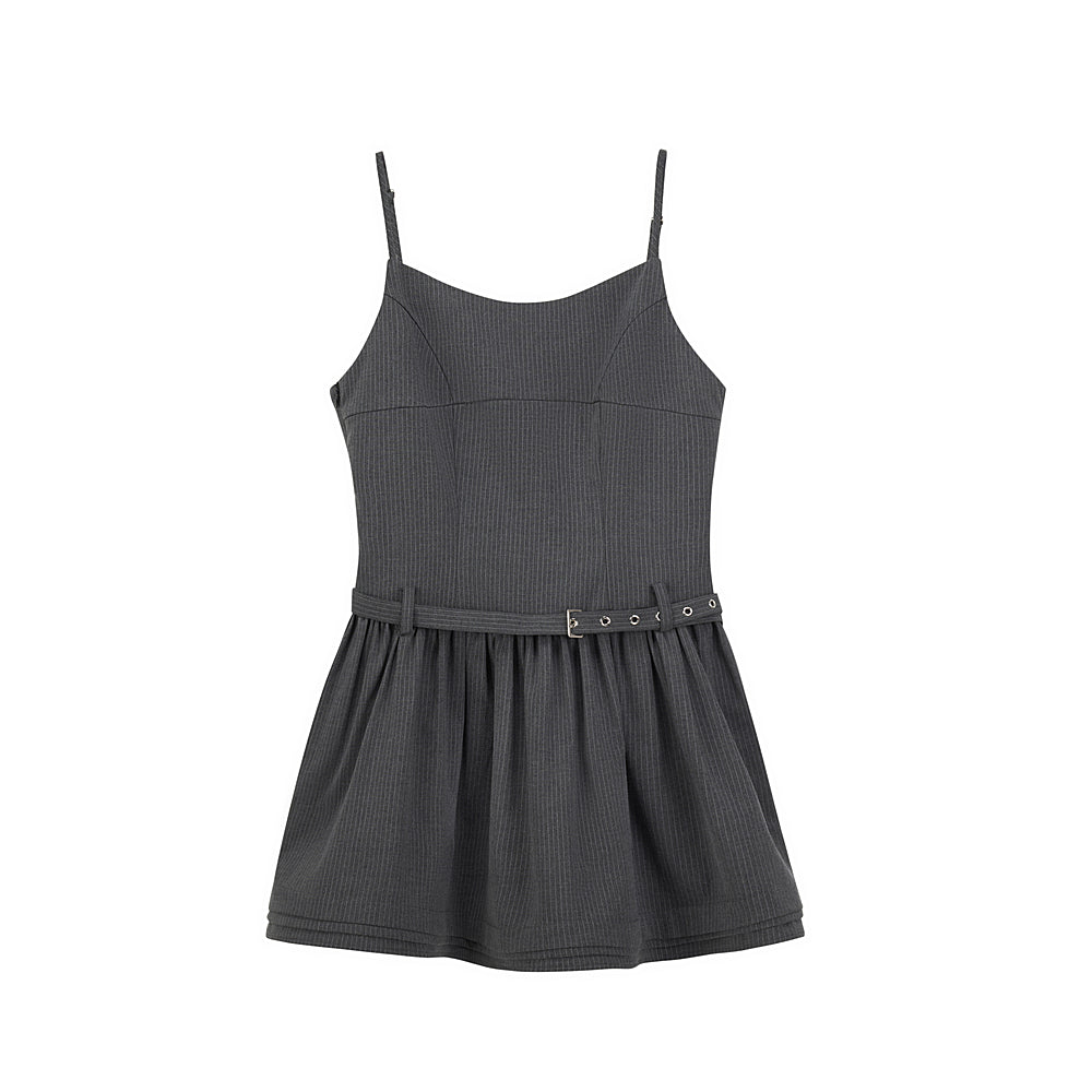 Gray Fantasy Striped Slip Dress