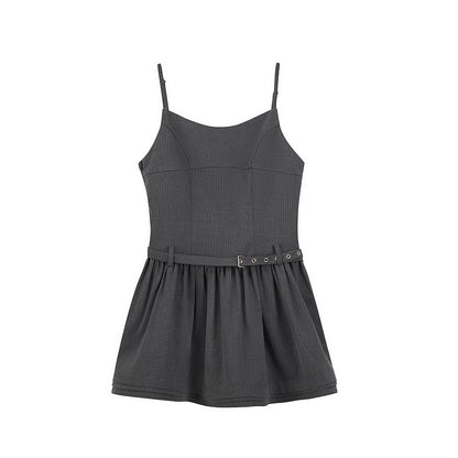 Gray Fantasy Striped Slip Dress