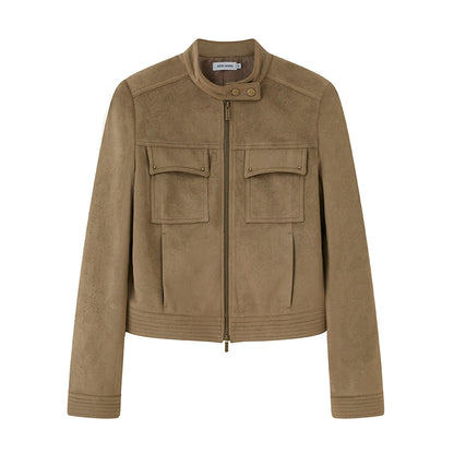 Suede Tailored Short Jacket