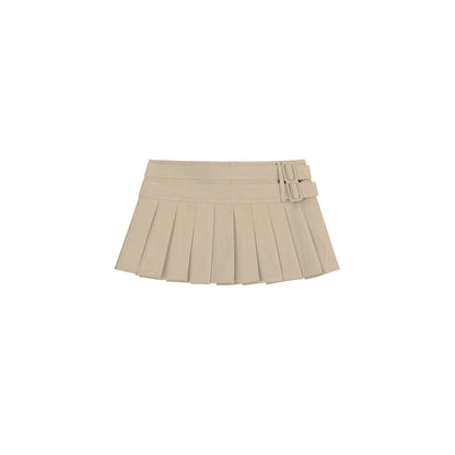 Light Apricot Pleated Skirt