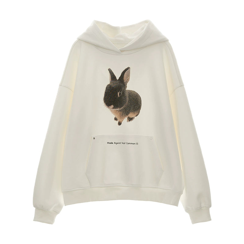 MAMC Cute Bunny Air Layer Hooded Sweatshirt Frauen Herbst/Winter 2024 neue lässige lockere Slouchy Jacke Top