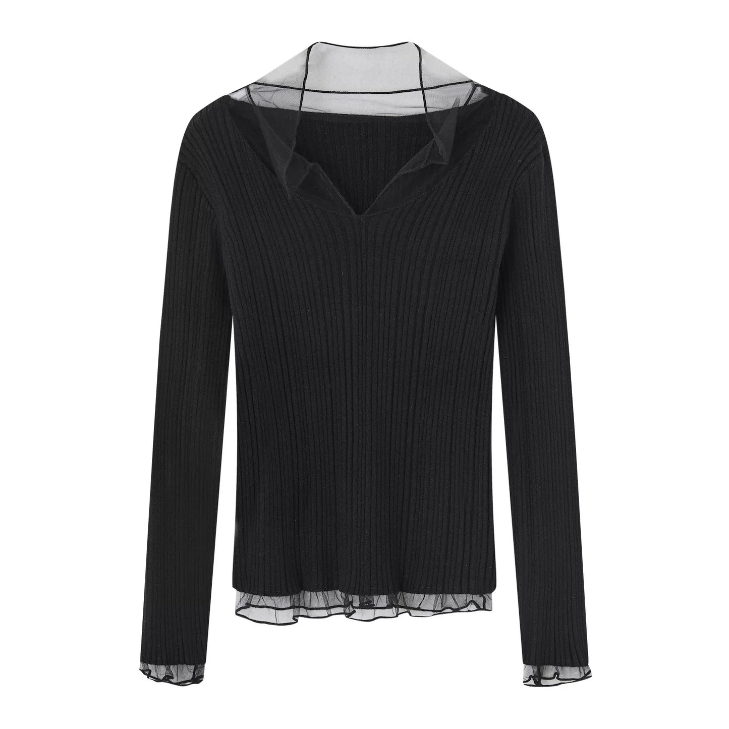 Mesh Splicing High-Elastic Base Shirt