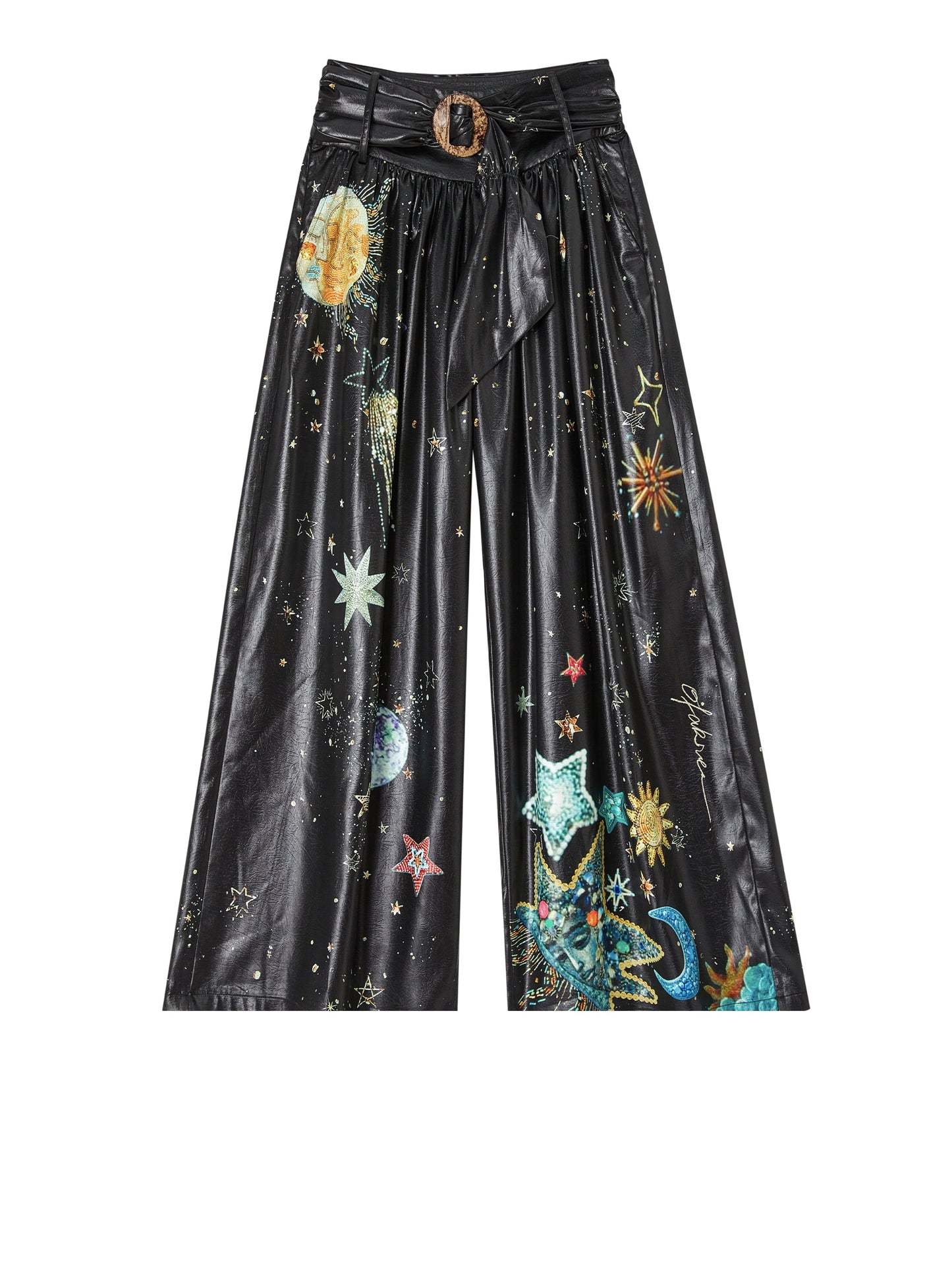 Pleated Sky Wide-Leg Pants