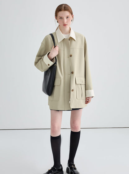 Slimming Style British Style Casual Coat