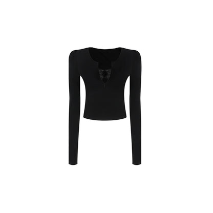 Lyocell Lace Zipper Top