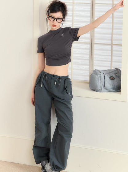 American croptop pleated top