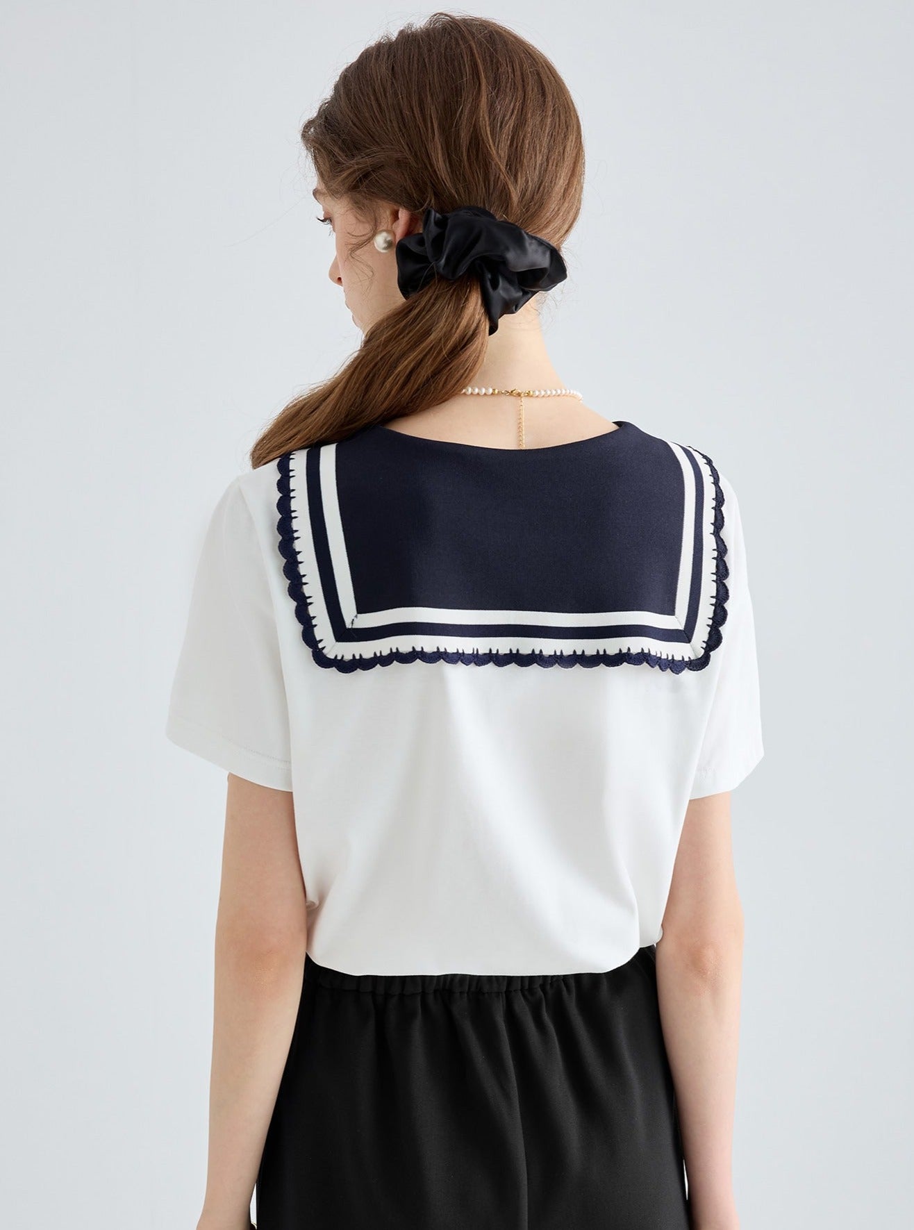 Navy Collar Casual T-Shirt