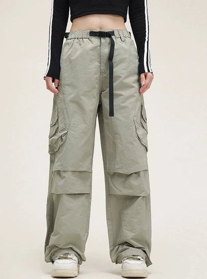 American retro straight loose cargo pants