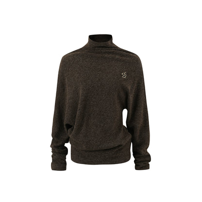 Bat Sleeve Stacked Collar Sweater