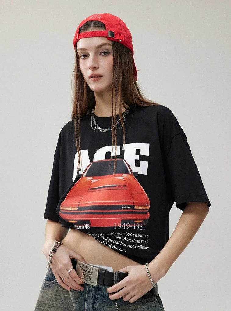 Unisex Sports Car Printed T-Shirt