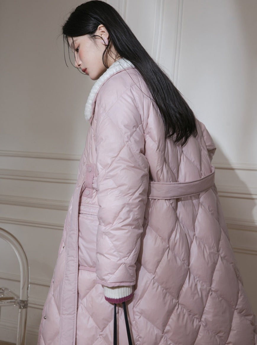 Milk Peach Long Down Jacket