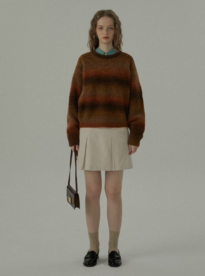 Gradient Knitted Hollow Sweater