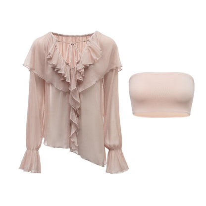 Slim Glitter Cover-Up Top Set