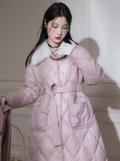 Milk Peach Long Down Jacket