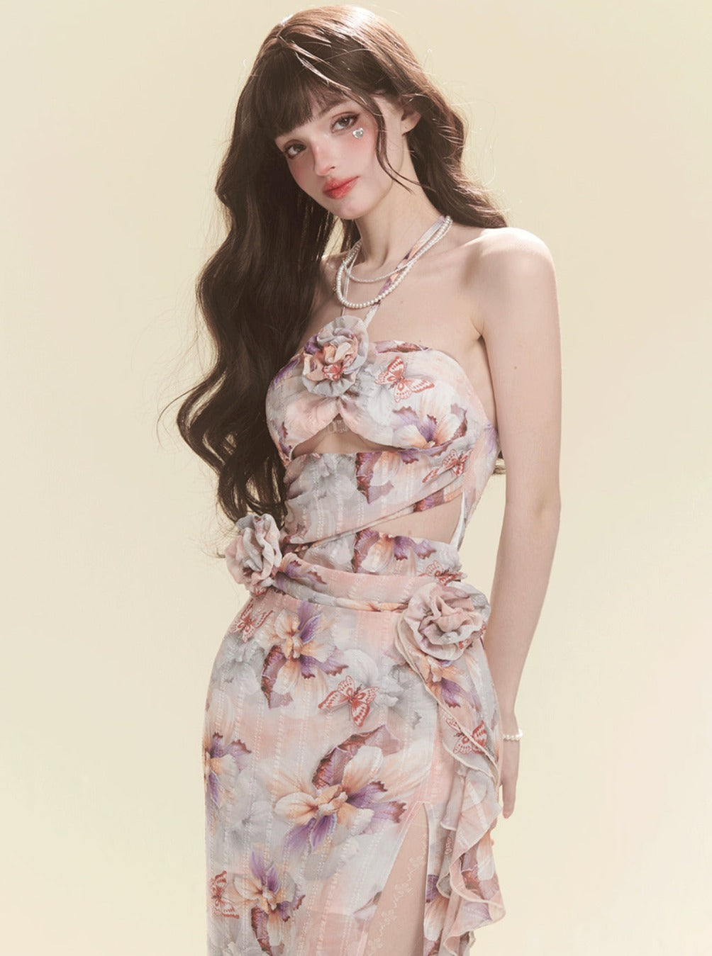 Floral Vacation Halterneck Dress