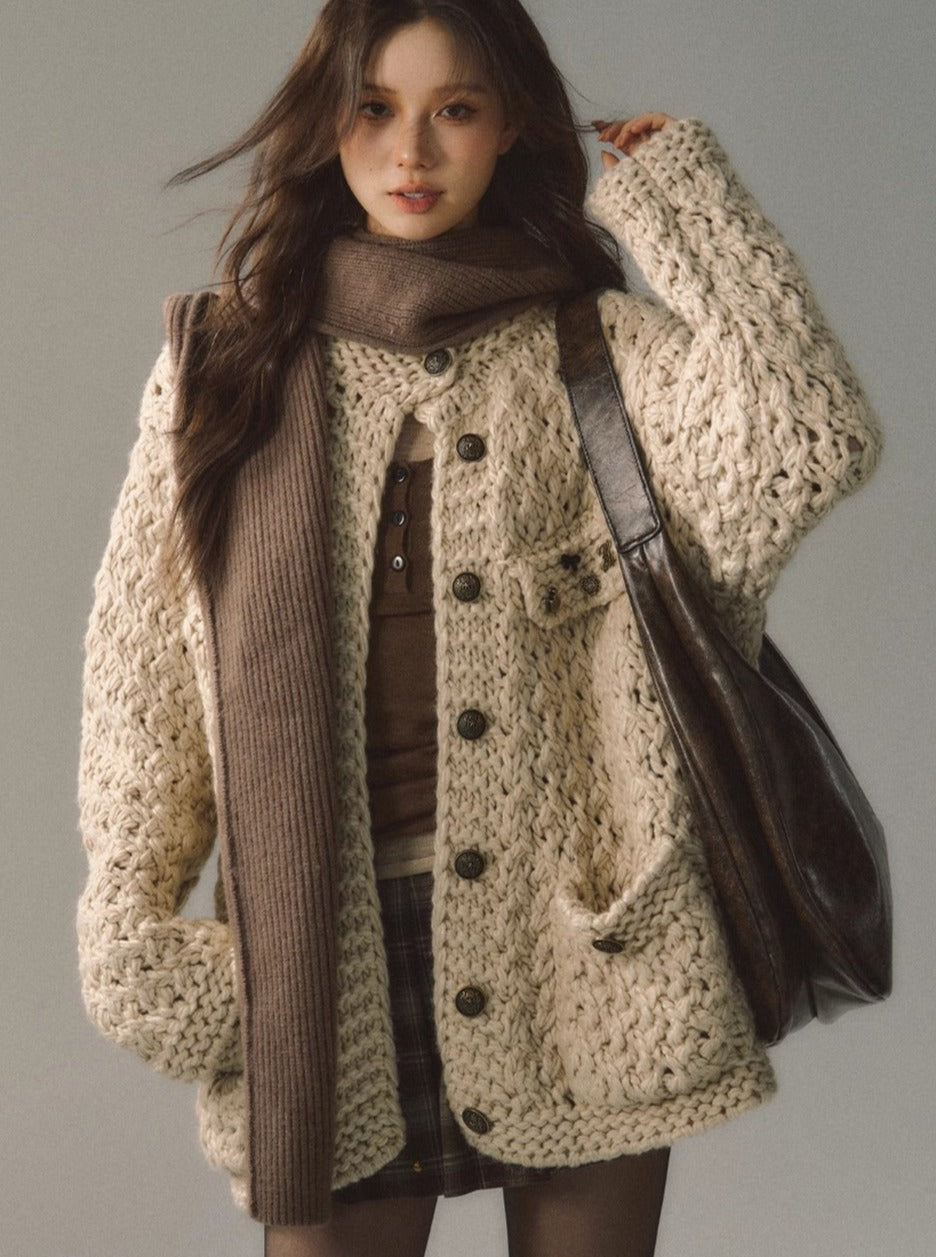 wool knitted cardigan jacket