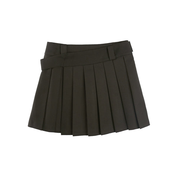 High-Waisted Pleated A-Line Skirt