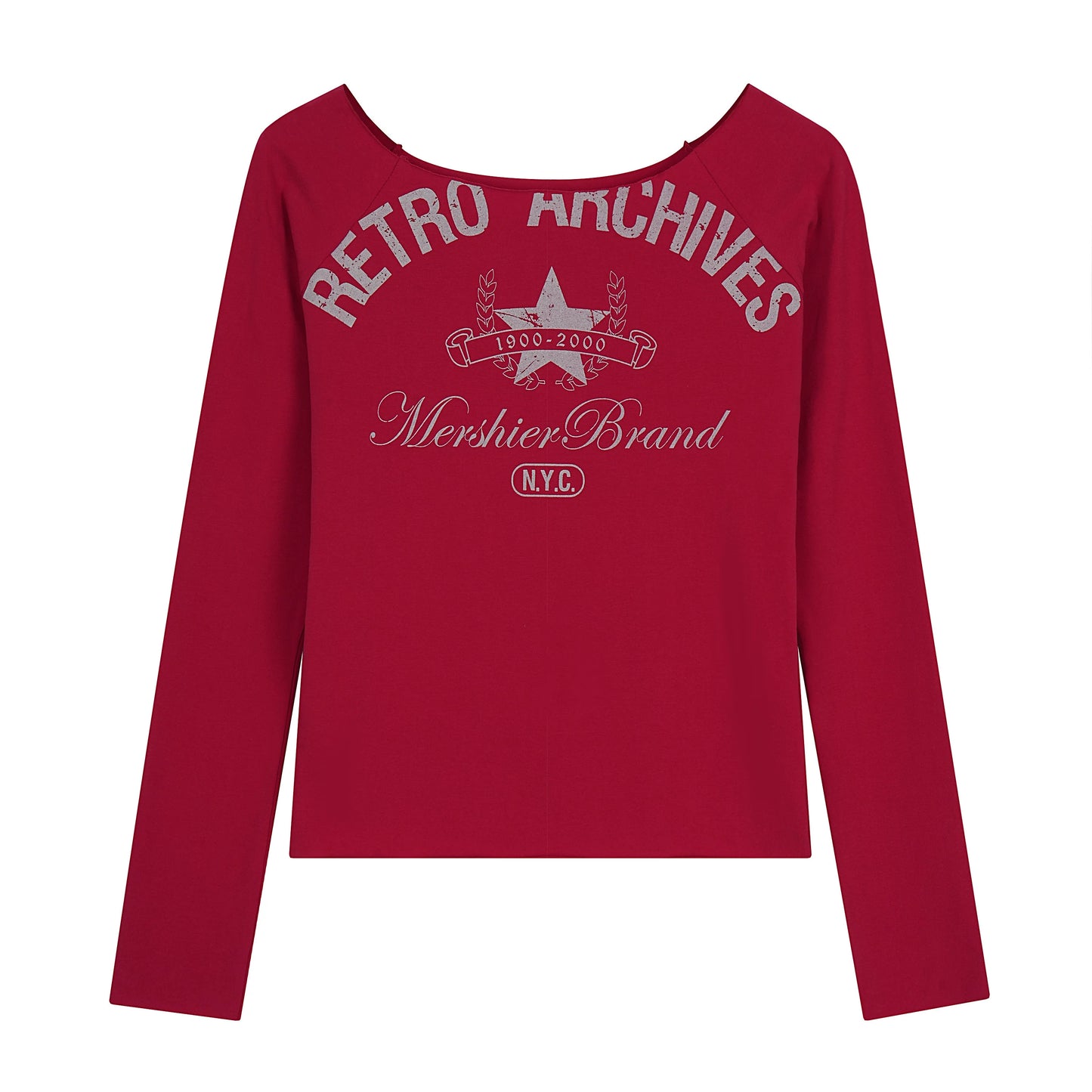 Retro Off-Shoulder Letter Top
