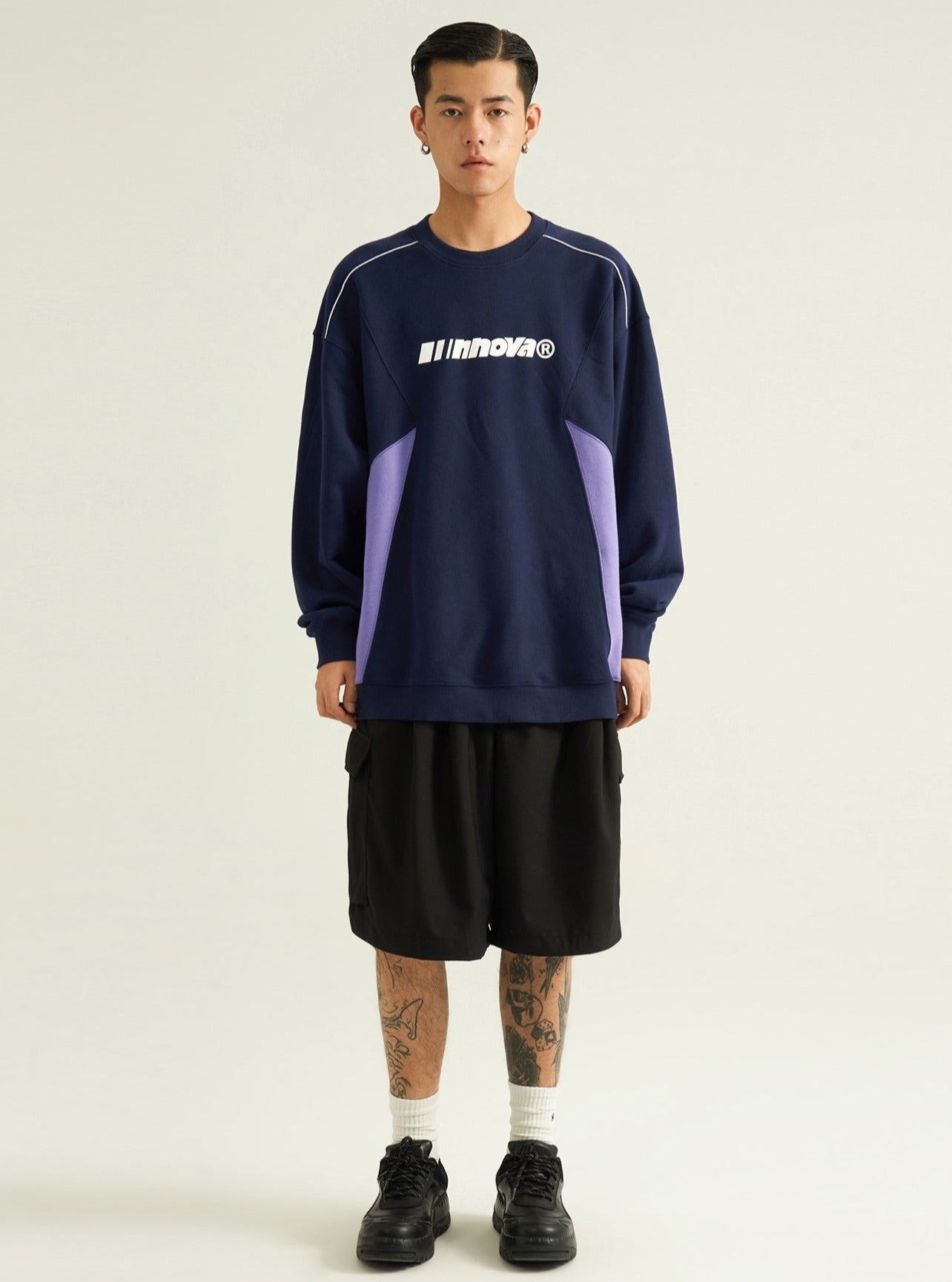 Crewneck Langarm -Paar Sweatshirt