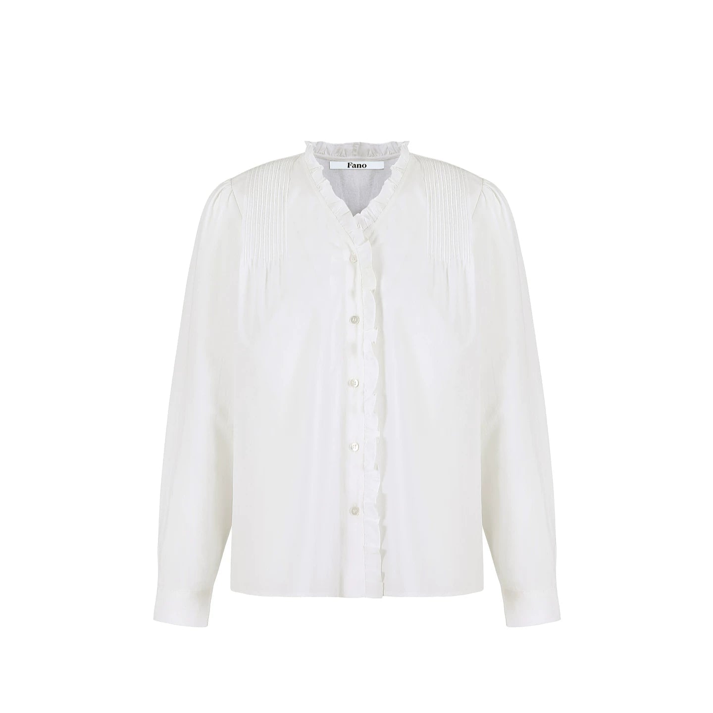 Cotton French-Style Ruffled Blouse